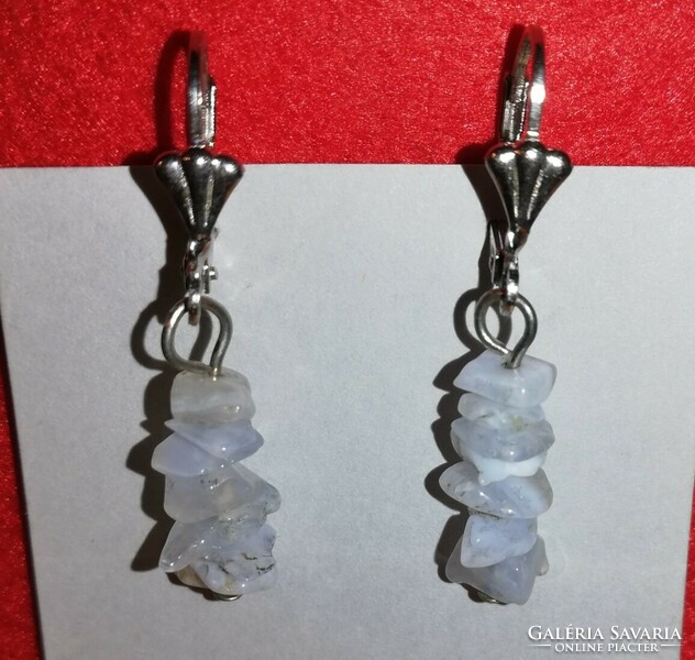 Mineral earrings (simple) - chalcedony
