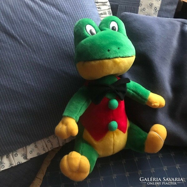 Very nice plush frog in brand new condition. Size: 40x15 cm h. Bauer Nurnberg