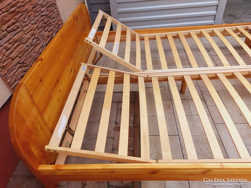 For sale is a high-quality, large, pine double bed with adjustable headboard. The furniture is beautiful, like new