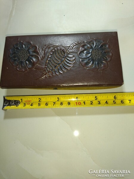 Beautiful old ink pad tapper with decorative leather coating