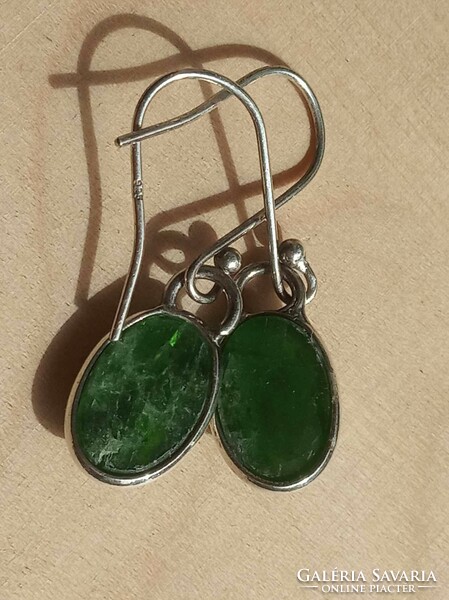 Chrome diopside earrings 925 sterling silver