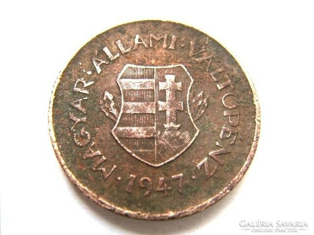 Copper 2 pence 1947 Hungarian state bill