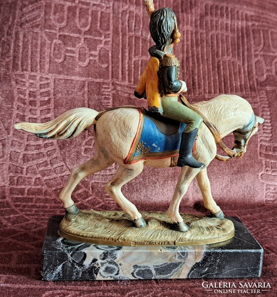Old equestrian statue, French hussar soldier (l4619)