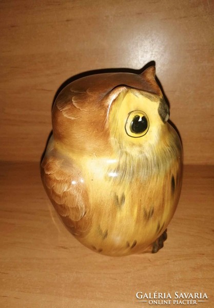 Bodrogkeresztúr ceramic owl figure - 14 cm high (po-1)