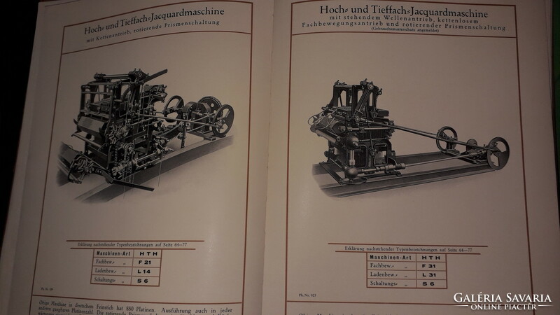 Antique 1928. The contemporary pictorial catalog of the German grosse textile machine factory according to the pictures