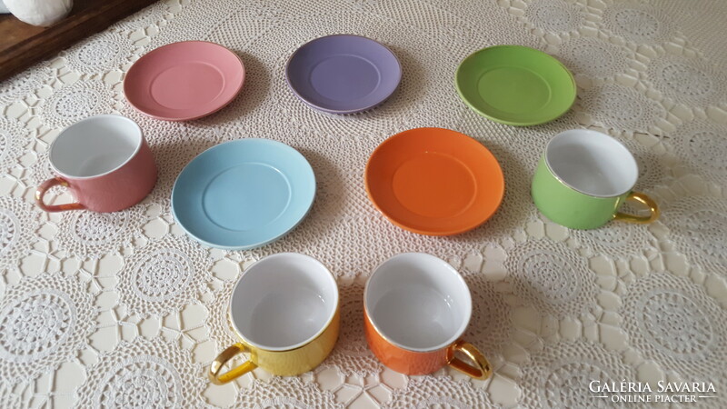 Retro colorful ceramic tea and coffee duo 4 pcs.