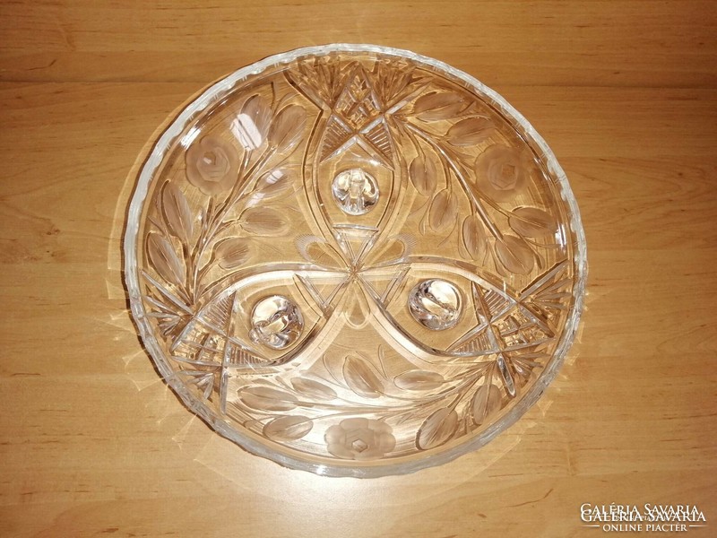 Beautiful crystal glass three-legged serving bowl center table - dia. 27 cm (6p)