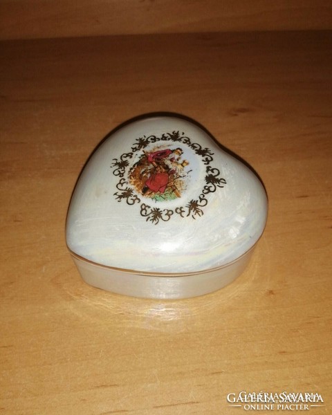 Jelenetes irizáló porcelán ékszertartó - 9*9 cm (0-1)
