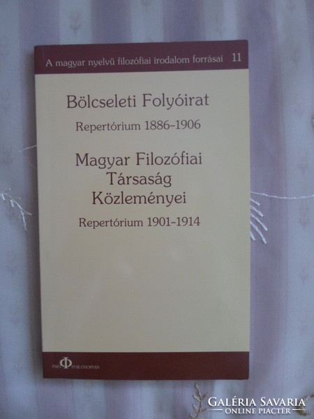 Philosophical magazine, announcements of the Hungarian Philosophical Society - repertoire (1886–1906, 1901–1914)