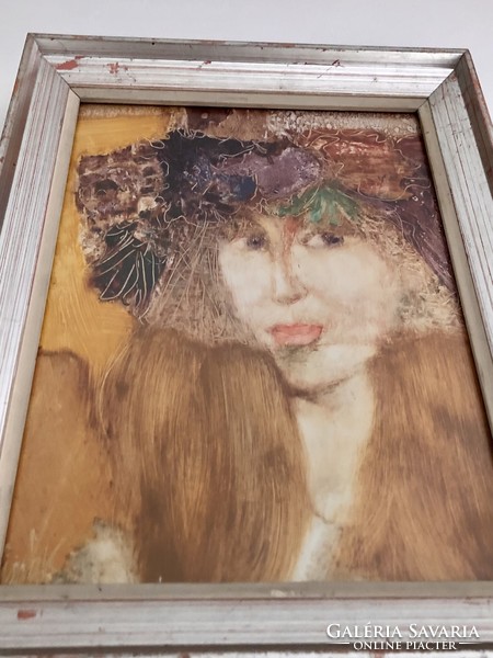 József Izsák oil painting female head