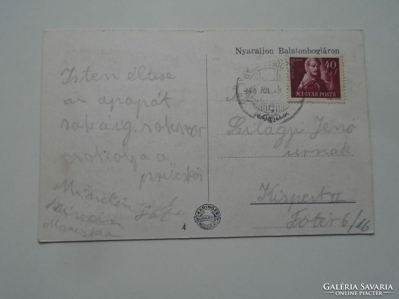 D201879   Balatonboglár   -  - régi képeslap  - 1940's