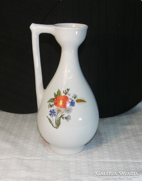 Old Zsolnay jug - vase - decorated with poppies and field flowers