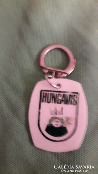 Retro 1960s Hungavis bov Orosházi poultry processing key chains together as shown in the pictures