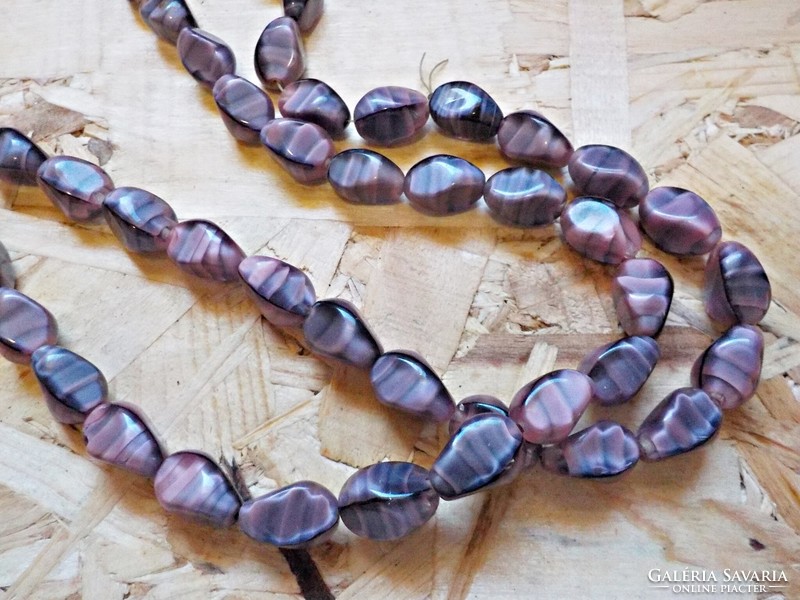 Extra hosszú gyönyörű lila muránói üveg nyaklánc