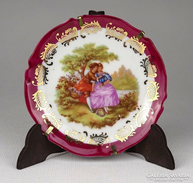 1Q888 Limoges Fragonard strapped porcelain decorative plate wall plate 10 cm