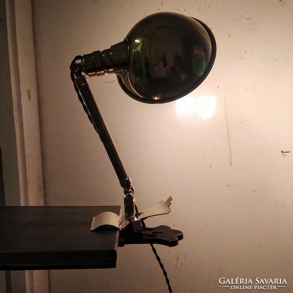Art deco réz univerzális csíptetős lámpa felújítva - HALA