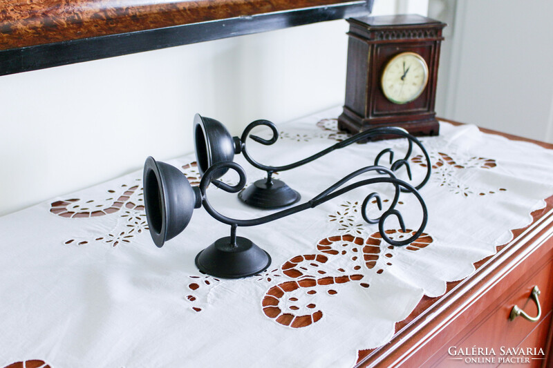 2 Wrought iron wall candle holders. Price is understood together.