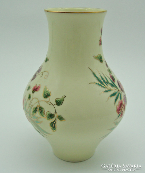 B622 Zsolnay virágmintás váza 18 cm - hibátlan szép állapotban