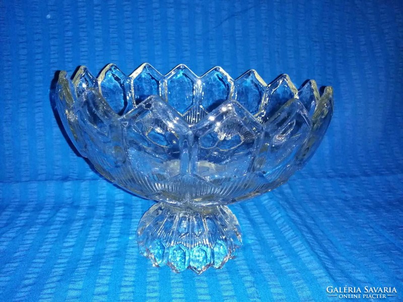 Beautiful glass serving bowl with base, table center (a14)