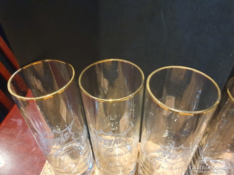 Retro gilded star soda glasses in their box, social real cooper