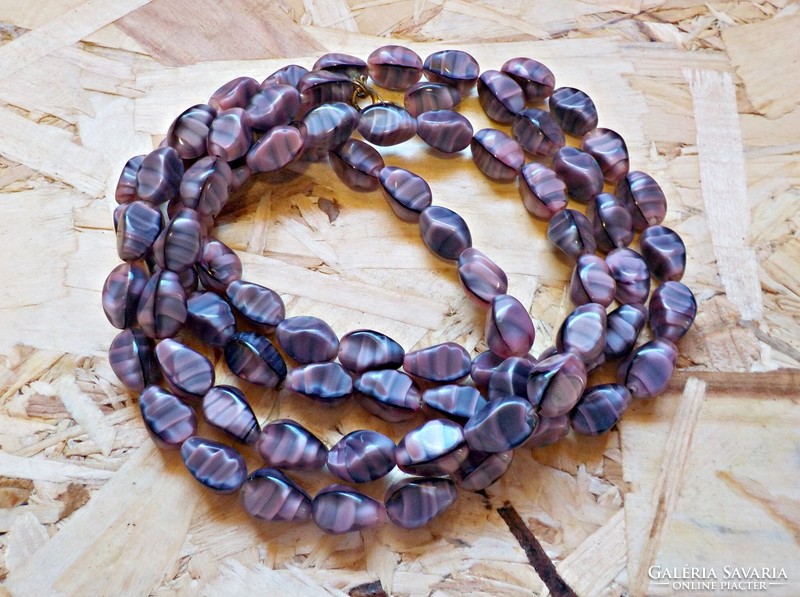 Extra long beautiful purple Murano glass necklace