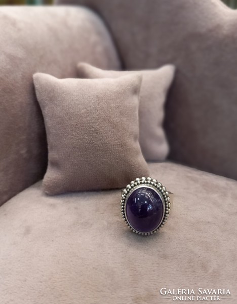 Silver ring with amethyst