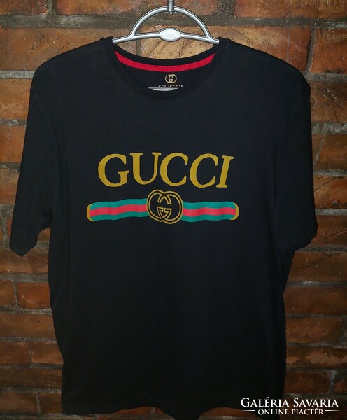 GUCCI unisex fekete póló XL-es