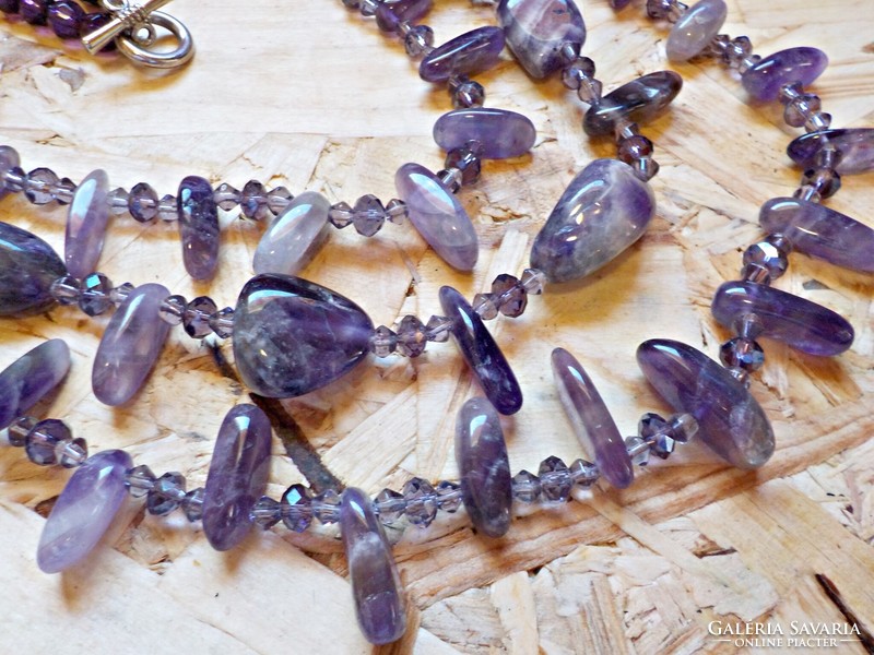 Large amethyst mineral necklaces