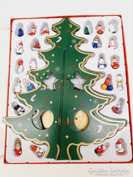 Zenélő fa karácsonyfa téli dekoráció, 37 cm magas
