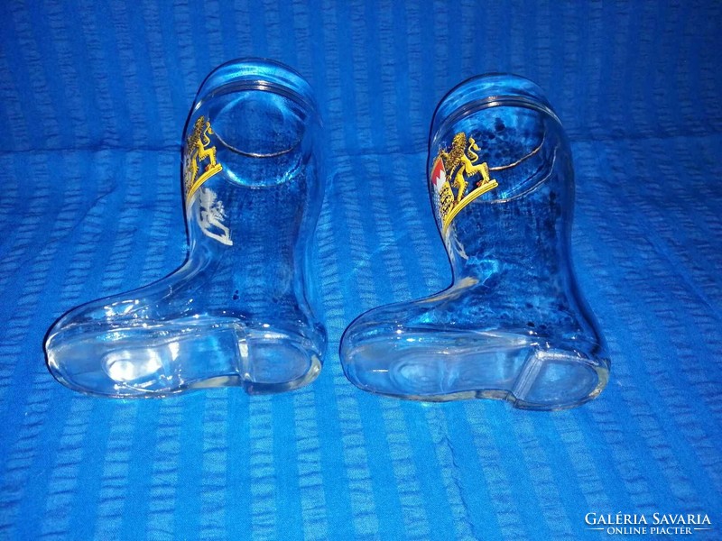 Pair of boot-shaped glass glasses 0.5 liters (a14)