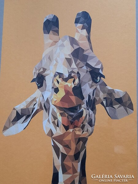 Giraffe, print, numbered, signed, 34 x 22 cm