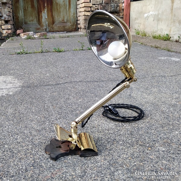 Art deco copper universal clip lamp refurbished - fish