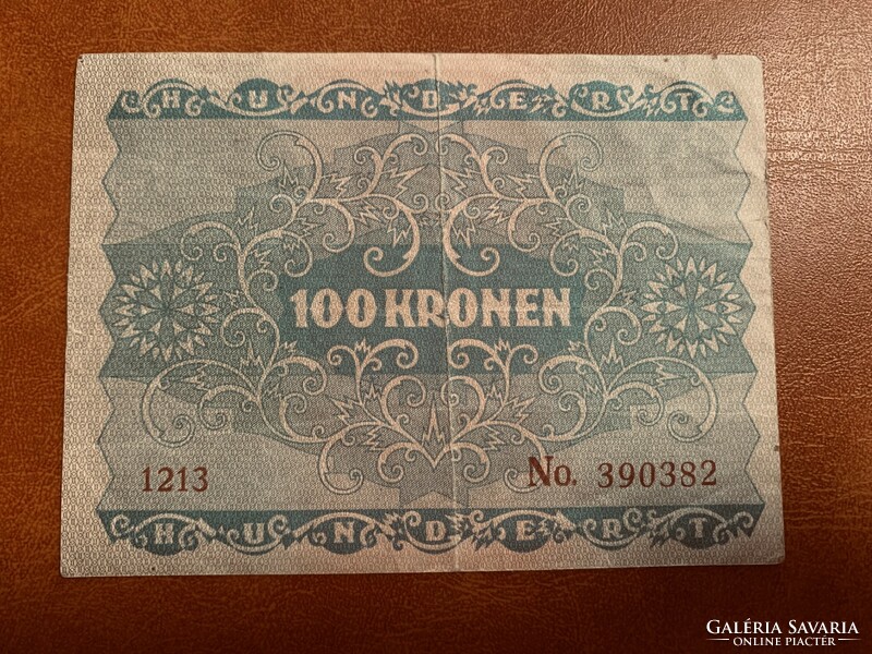100 Korona 1922 jan.2 Bécs /1213/ Gyönyörű Ornametikával