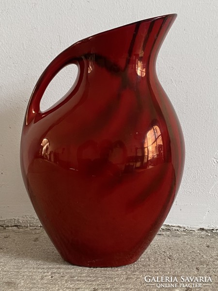 Sinkó (zsolnay) ox blood glazed pourer or vase