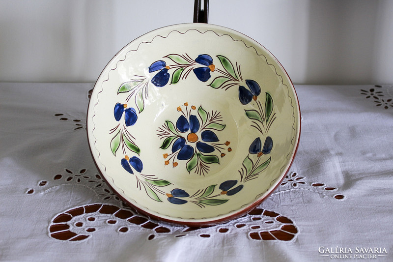 Beautiful, glazed ceramic, hand-painted, wall plate.