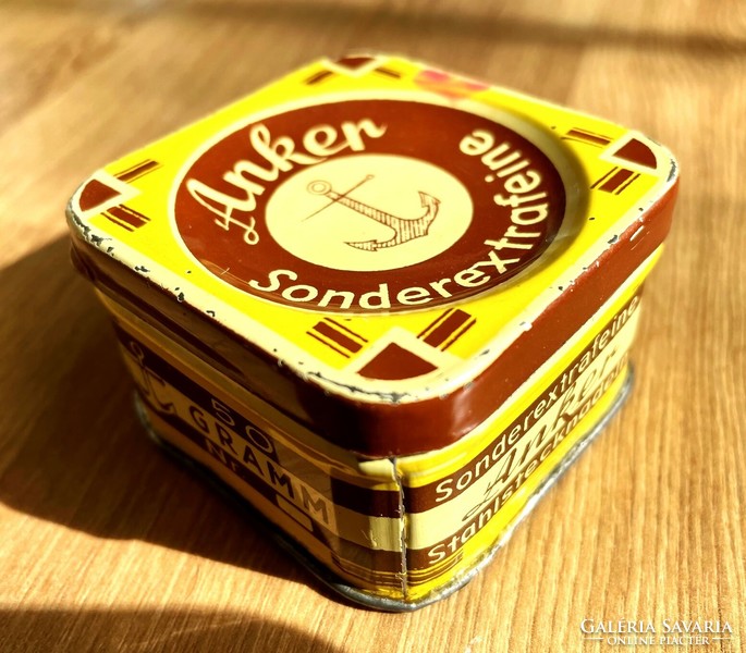 ANKER SONDEREXTRAFEINE régi fém doboz, pléh doboz, antik