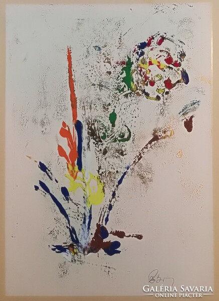 Rubint ávrahám peter - flower - oil, cardboard 42x59.5 cm