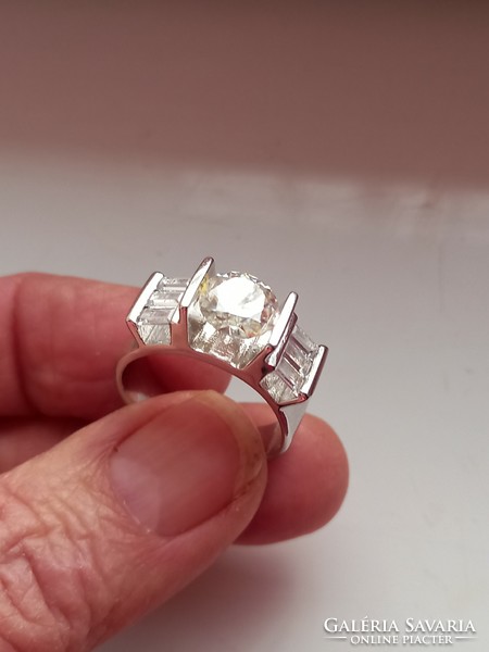 59 es 3.22CT VVs1 Valodi Moissanit Gyemánt 925 Ezust Gyürü