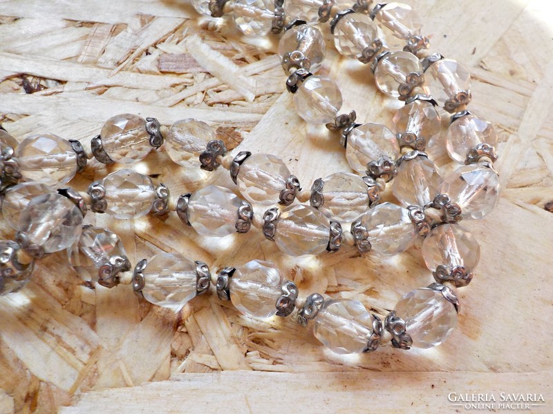 Polished Czech glass bead string very long