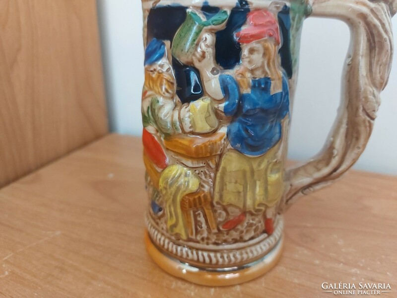 (K) nice German ceramic jug, glass