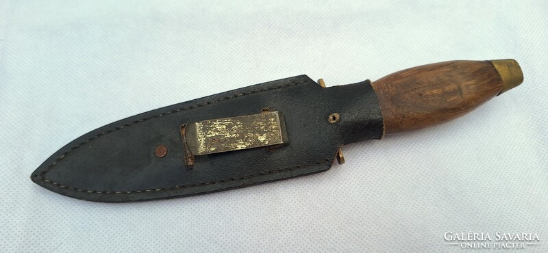 Old marked leather sheathed dagger, hunting or military