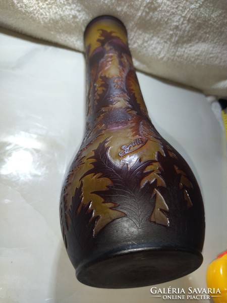 Beautiful huge flower pattern tip galle vase 41 cm high