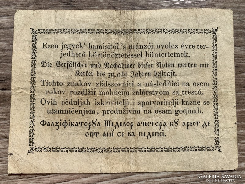 30 Treasury voucher for Pengő krajczar Jan. 1, 1849