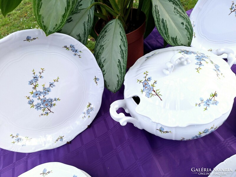 Zsolnay tableware with blue peach blossoms