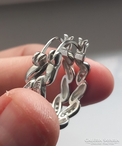 925 Silver twisted hoop earrings