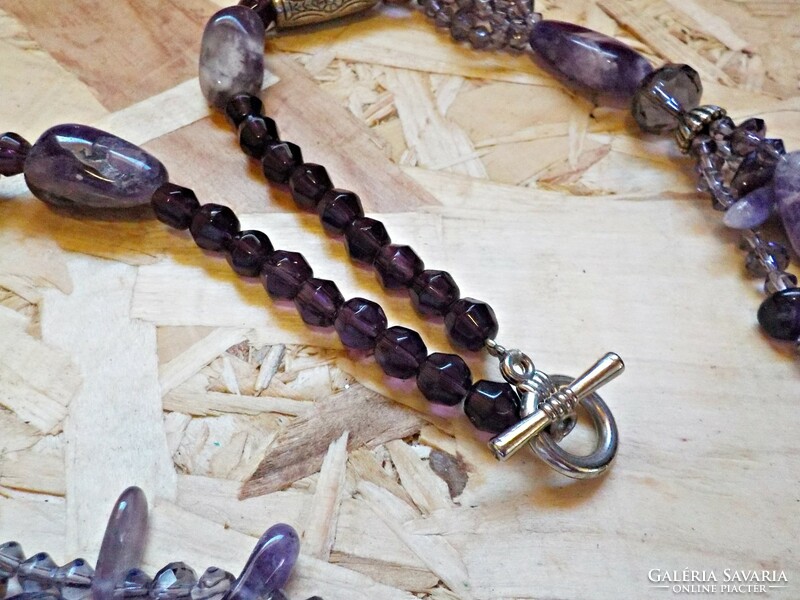 Large amethyst mineral necklaces
