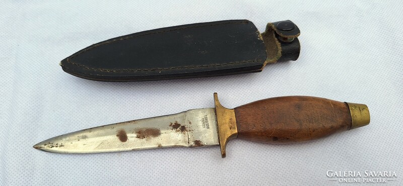 Old marked leather sheathed dagger, hunting or military