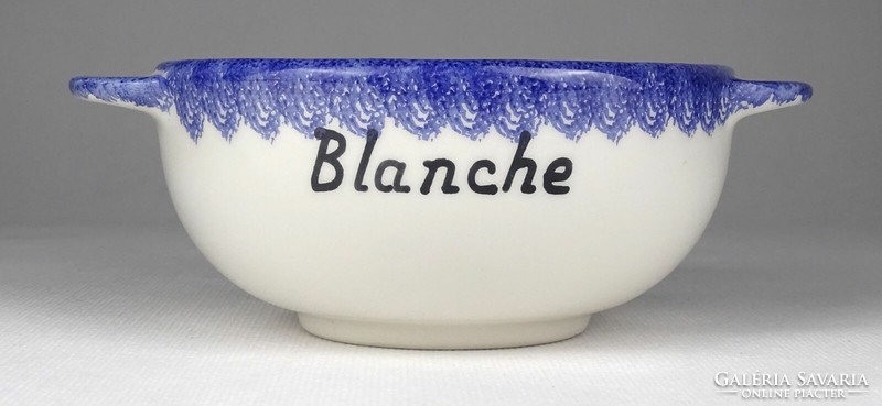 1Q969 Vintage francia St Malo kerámia mázlis tál BLANKA - BLANCHE