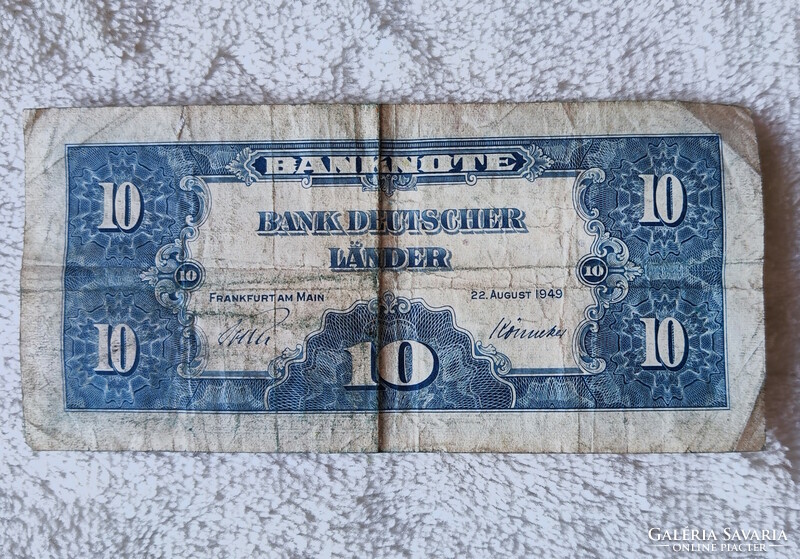 NSZK 10 márka, 1949-es széria (F) | 1 db bankjegy