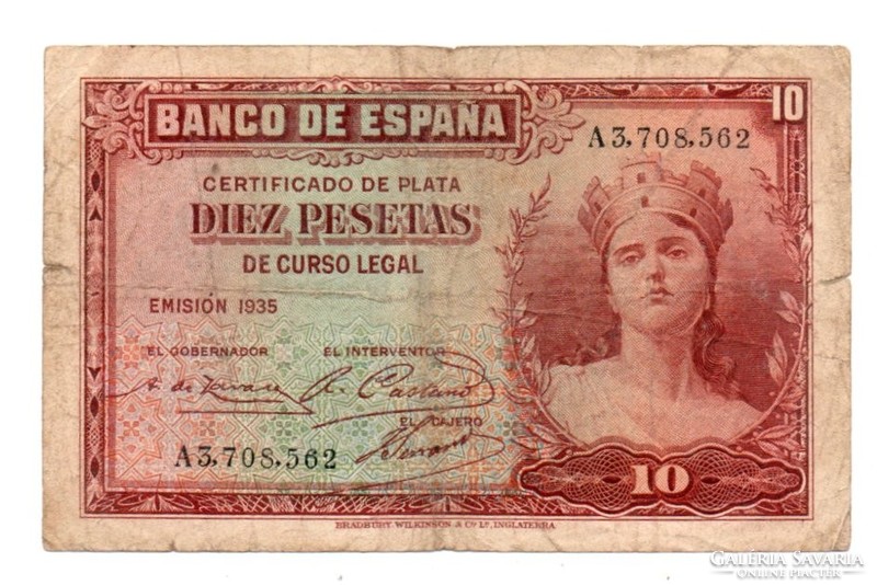 10   Peseta   1935     Spanyolország